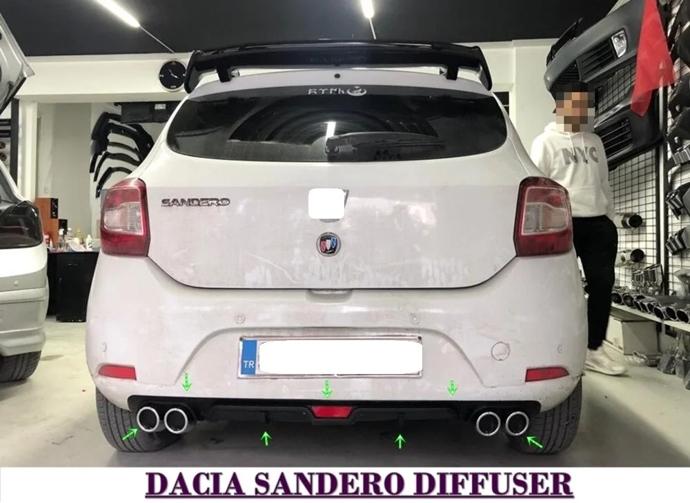 

Рассеиватель для Dacia Sandero, насадка на задний бампер, автомобильный аксессуар для стайлинга, универсальный выхлопной спойлер, насадка на порог