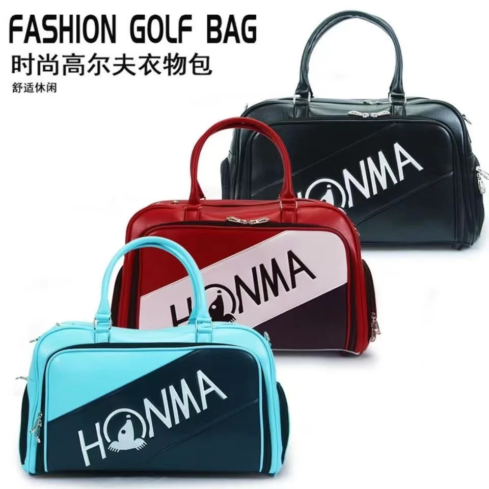 

New HONMA Golf Handbag Boston Bag Red/Black/Blue Colour Men's and Women's Outdoor Sports Clothing Shoe Shoulder Bag
