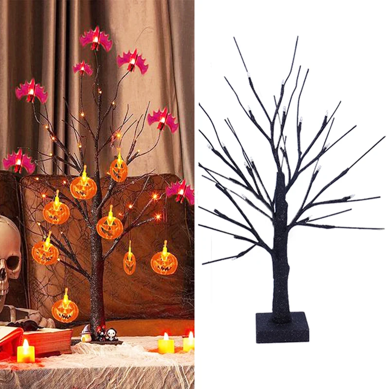 

Декор для Хэллоуина светильник в виде черной березы, украшение для вечерние НКИ на Хэллоуин, елка, елка, украшение для домашвечерние