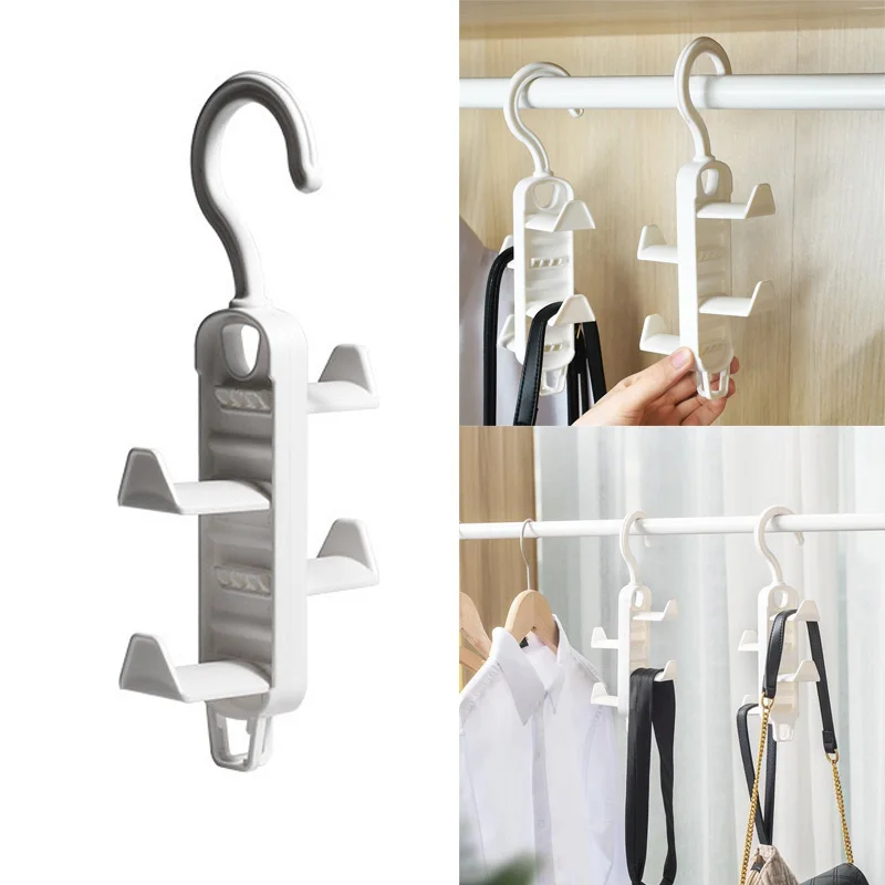 

Multi-layer Space Saving Hanger Hooks Wardrobe Clothes Rack Hanger Closet Organizers For Clothes Bag Scarf Belt Hanging Racks