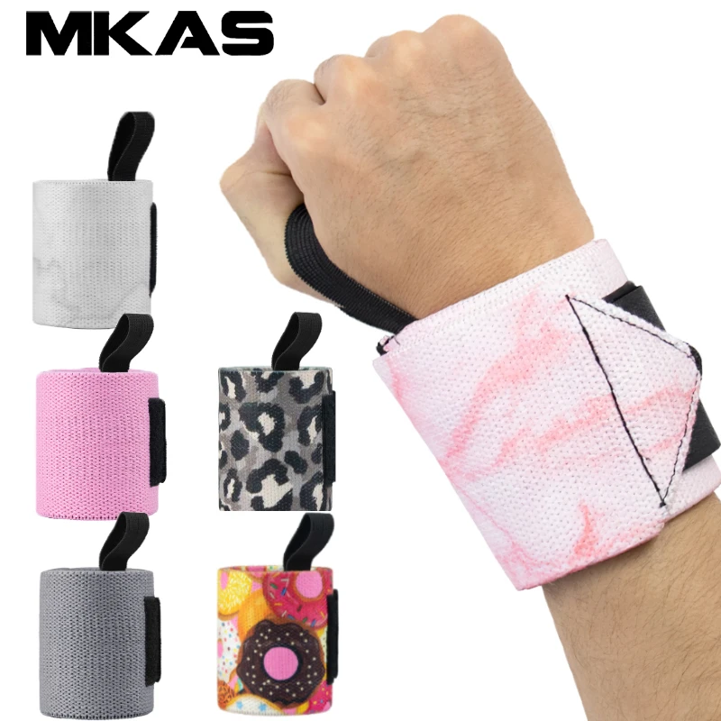 MKAS 1 Pair Wrist Brace Support Wristband Weight Lifting Gym Training Wrist Wraps Straps Bandage Crossfit Powerlifting