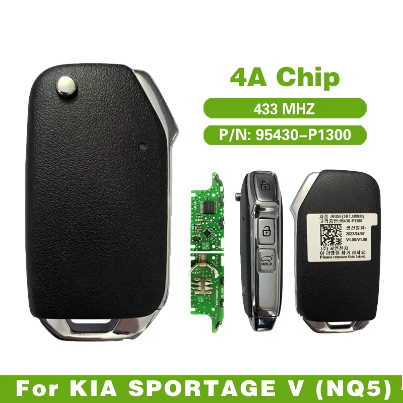 

CN051160 Original For KIA Sportage V (NQ5) 95430-P1300 Flip Remote Car Key 4A Chip 433MHZ ASK
