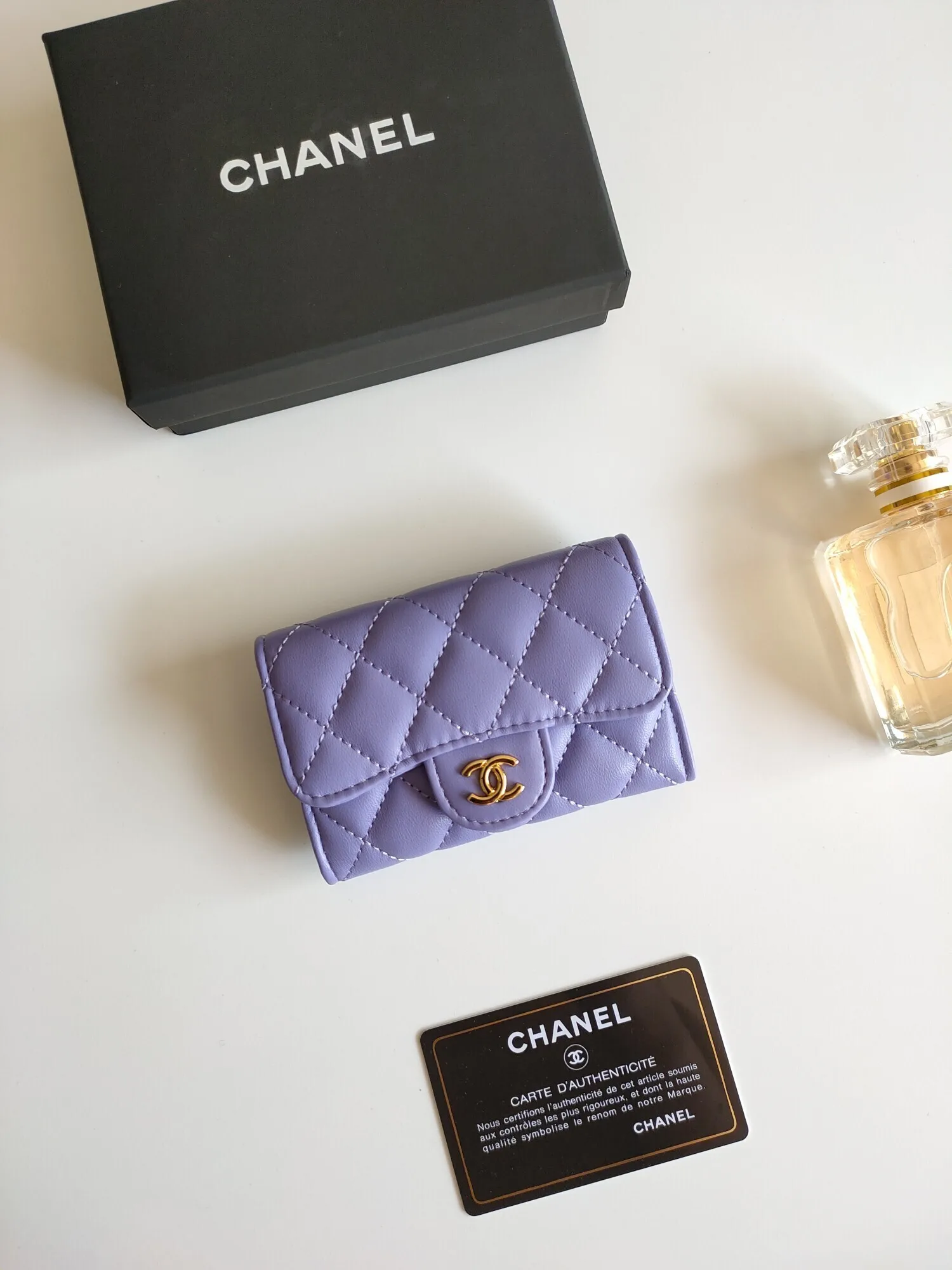 В Стиле Держатель Для Карт Chanel Classic Flap Из Овчины И Яловичной Кожи Копия 1:1