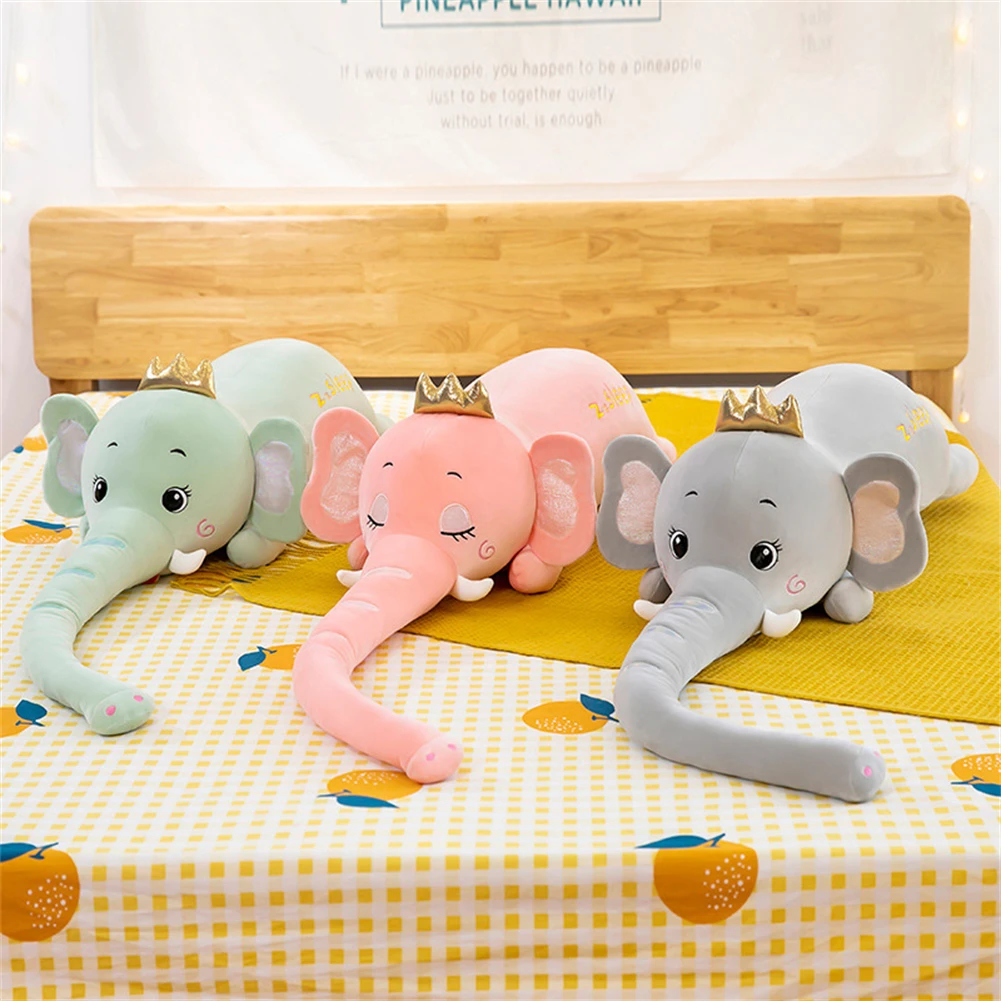 

Large Plush Pillow Toys Cute Long Nose Elephant Plush Sofa Bed Pillow Warm Lying Pillow Children Surprise Gift School Prizes