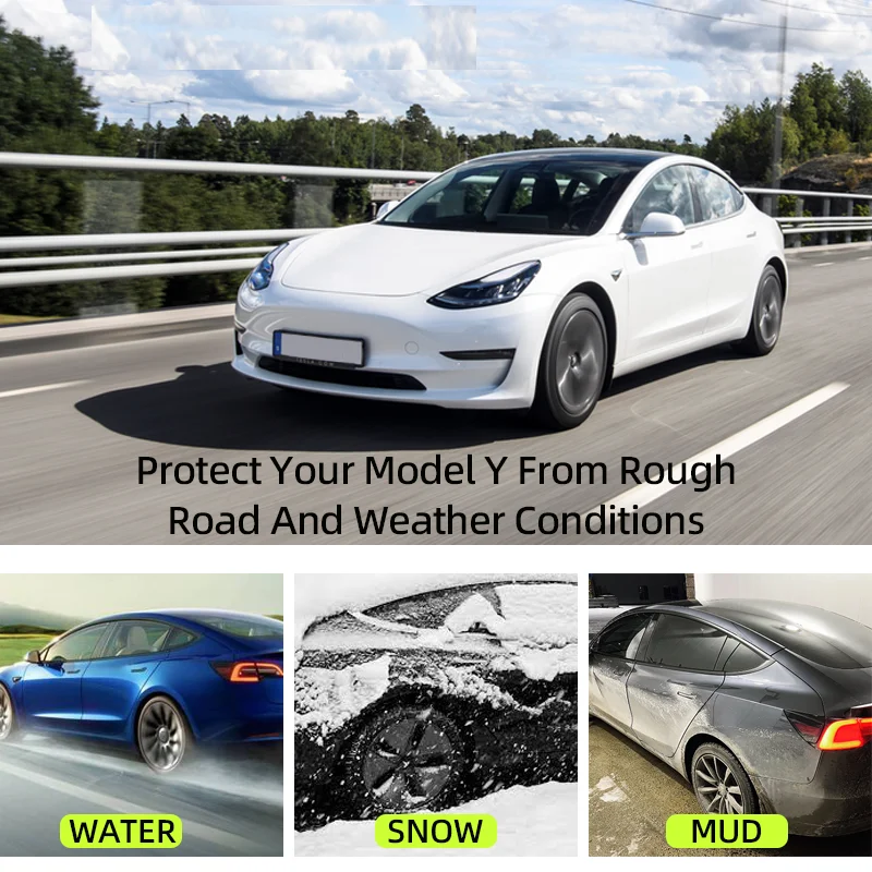Брызговики Tesla Model Y 2022 2021 2020 4 шт. невидимые для автомобиля матовые черные