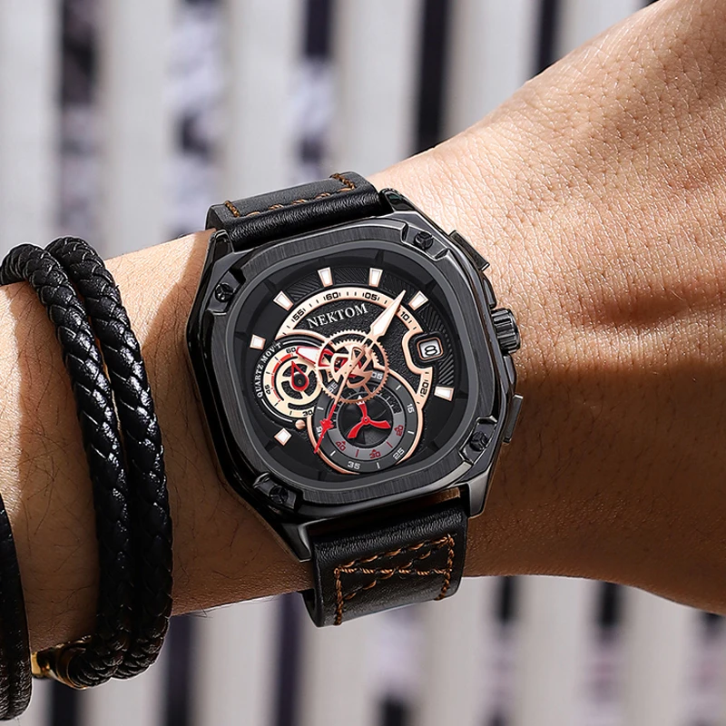 Светящиеся водонепроницаемые мужские часы высококачественные кварцевые