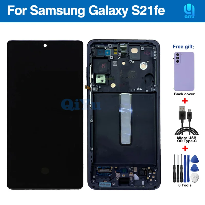 

Оригинальный ЖК-дисплей Super AMOLED 6,5 дюйма для Samsung Galaxy S21FE S21 FE, ЖК-экран для Samsung S21FE, ЖК-экран с сенсорным дигитайзером в сборе