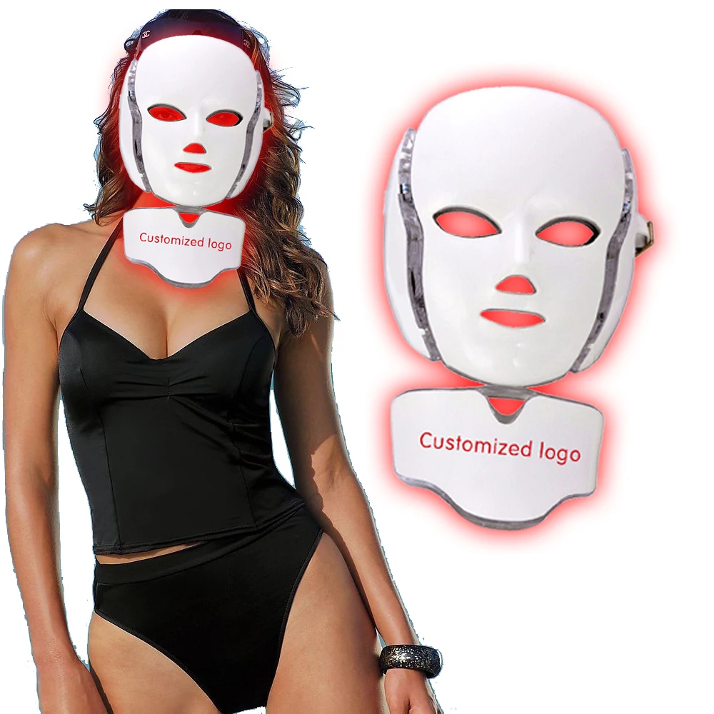 

Electric 7 Colors Led Facial Mask Face Mask Machine Light Therapy Acne Mask Neck Beauty Led Light Treatment Skin Rejuvenation