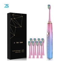 [ZS] Intelligent Auto Induction Fast Charging 5 Mode With 8 Replacement Teeth Cleaning Brushes Adult Sonic Electric Toothbrush