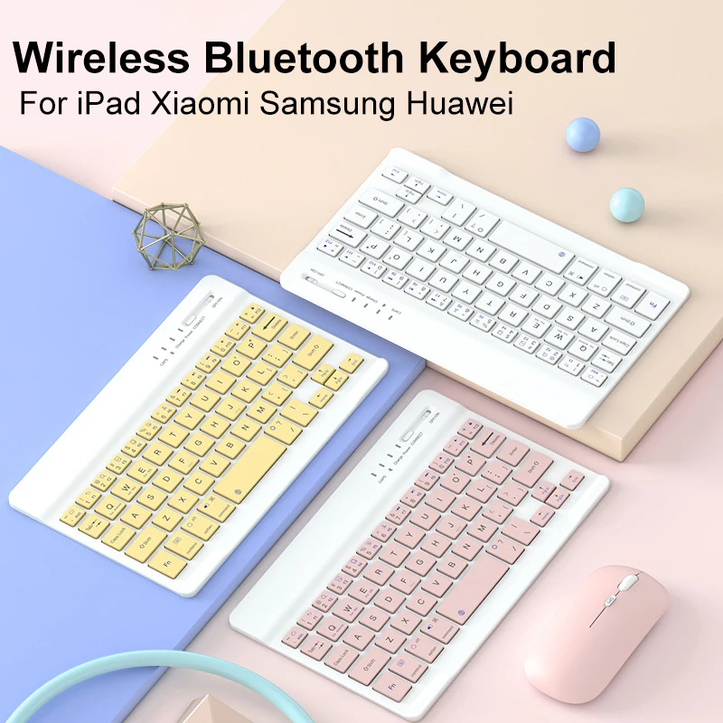 

For iPad Wireless Bluetooth Keyboard Mouse Russian French Portuguese Spanish Korean For Android IOS Windows Phone Tablet