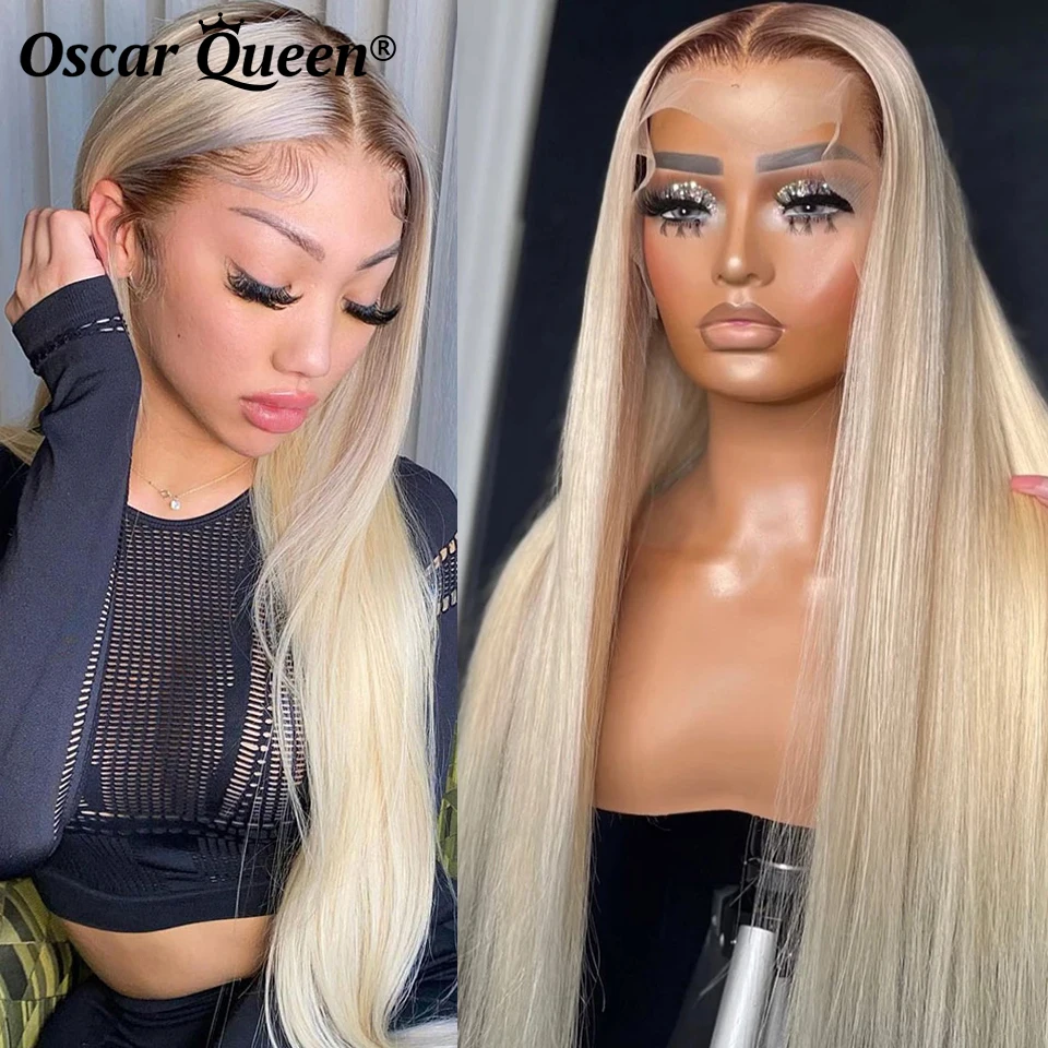 

#4 613 Ombre Blonde Lace Front Wig Human Hair Pre Plucked 13x4 Frontal Wig Remy Straight Lace Front Human Hair Wigs For Women