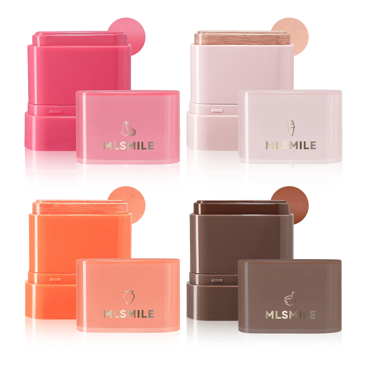 Фруктовые румяна и помада 2-в-1 в плоской тубе | Легко наносится цвет щек губ