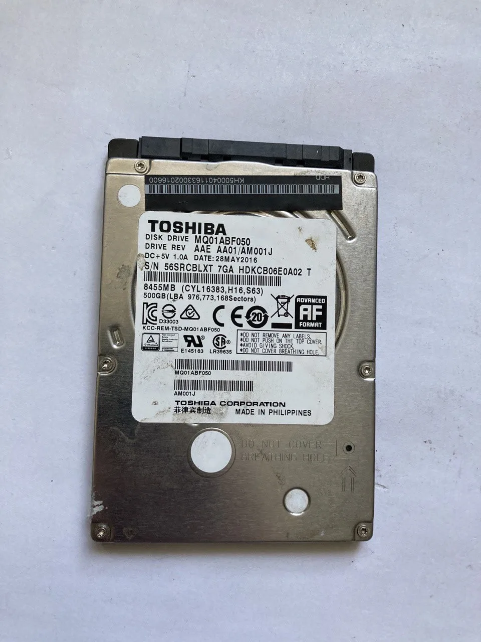 Жесткий диск Toshiba 500 ГБ MQ01ABF050 sata 2.5" |
