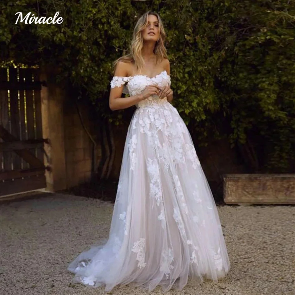 

Charming A-Line Wedding Dress For Women Sweetheart Backless New Bride Robe Sleeveless Applique Lace Bridal Gown Vestido De Novia