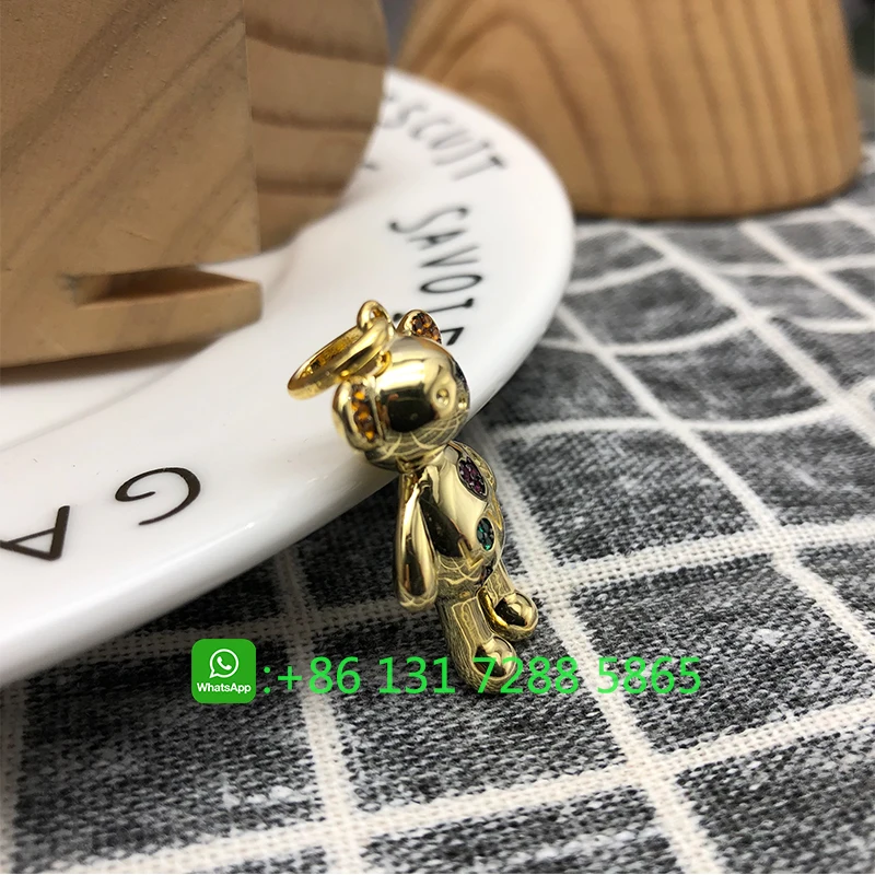

High Quality 925 Sterling Silver Spanish Style Jewelry Silver Vermeil Bear Stars Pendant with Gemstones Women's Jewelry Gifts