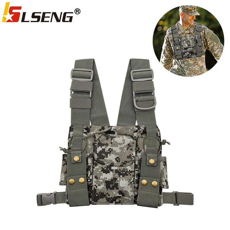 Chest Harness Front Pack Pouch Holster Walkie Talkie Tactical Vest for Baofeng YAESU ICOM Motorola Retevis TYT Two Way Radio