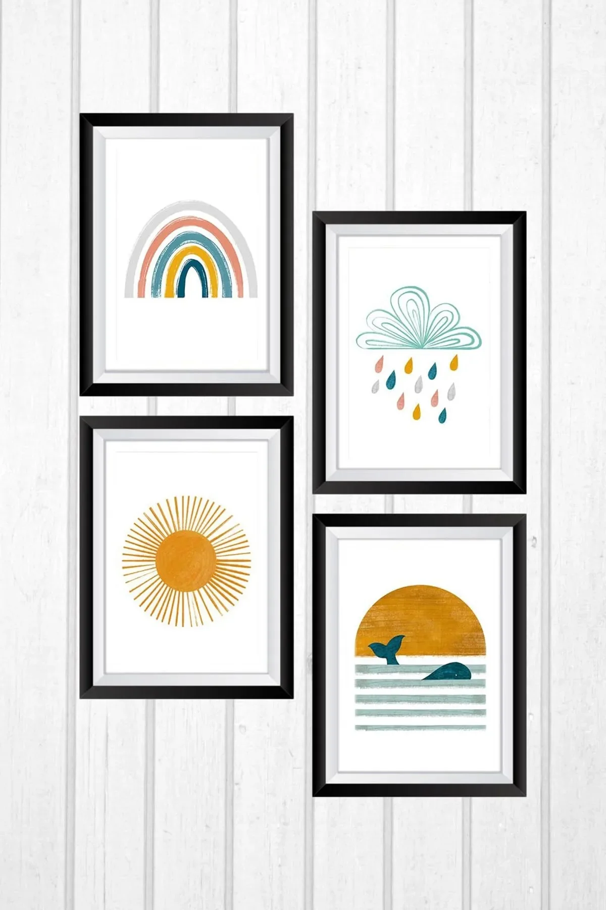 

4 шт., Детские радужные стены из МДФ с УФ-принтом