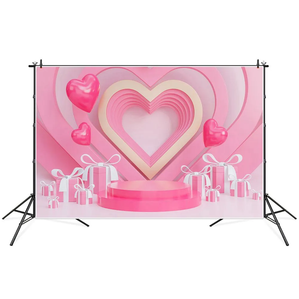 

Photography Backdrops Gifts Love Heart Stage Scene Custom Baby Valentine's Day Party Decoration Photocall Photo Booth Background