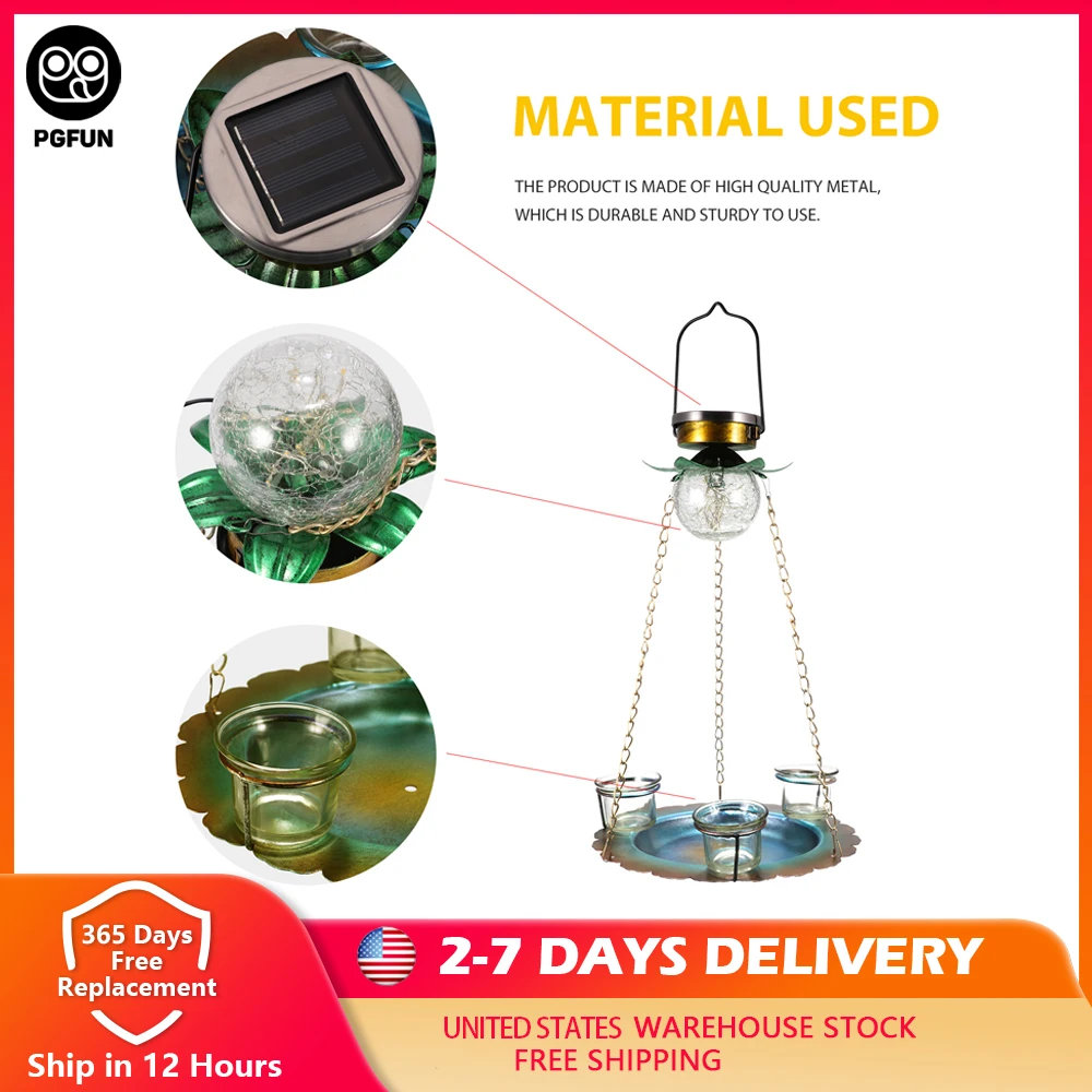 

Solar Bird Feeder Outdoor Hanging Garden Lights Waterproof Retro Bird Feeder Pet Food Dispenser Bird Feeding Tool with 3 Cups