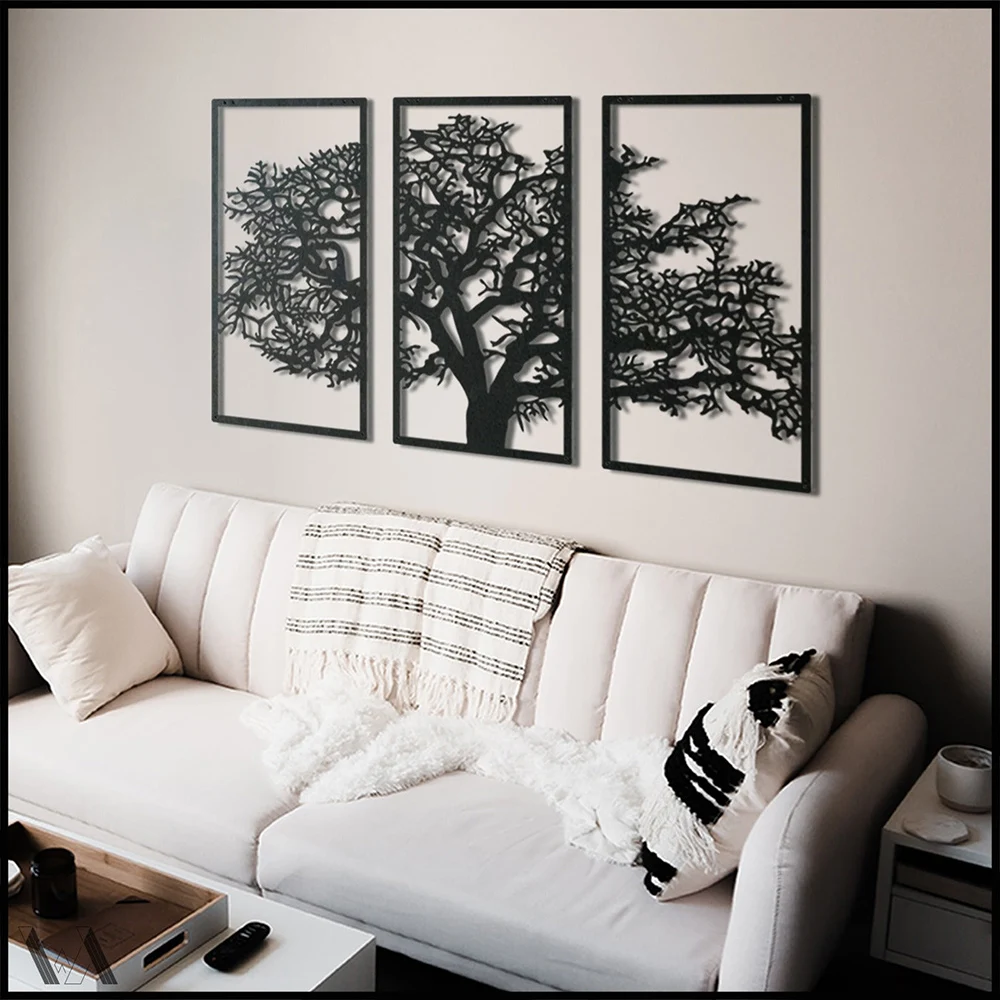 

Large Plant Tree Quality Metal Painting Wall Art Stylish Room Picture Interior Decorative Stainless Decoration Painting Decor