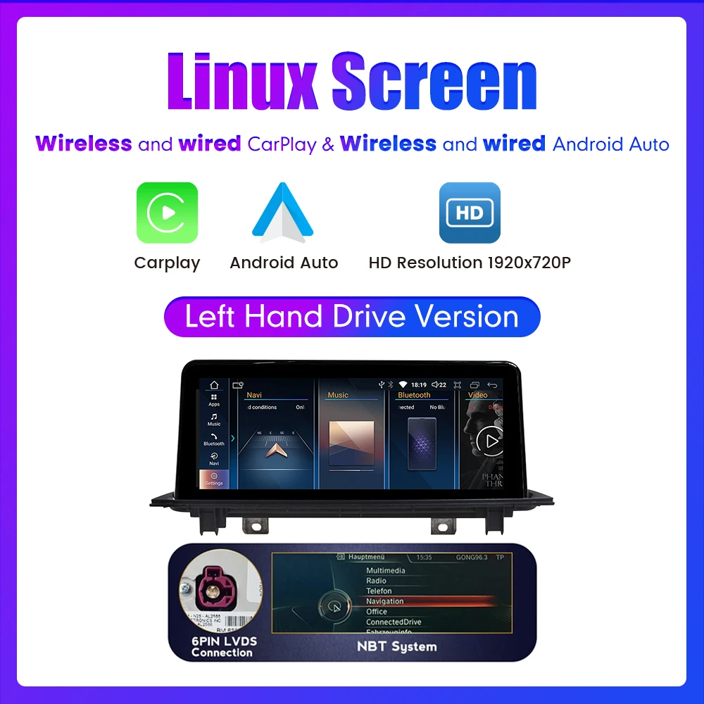 

10,25-дюймовый автомобильный радиоприемник Android для BMW 1 серии F20 F21 2012-2016, мультимедийный плеер с GPS-навигацией Carplay Android Auto NBT System