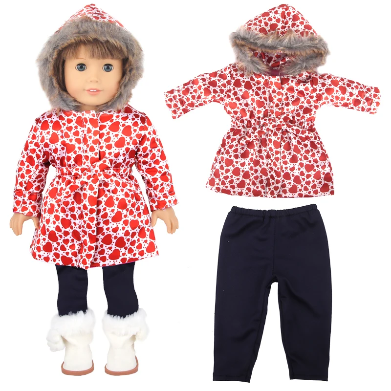 American 18 Inch Girl Doll Clothes Set Winter Costume, Down Jacket Suit For 43cm Baby New Born&OG Girl Doll Accessories Toy Gift images - 6