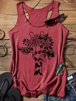 summer sleeveless t shirt giraffe floral racerback tank top casual tops fashion harajuku new vest y2k clothes ropa mujer
