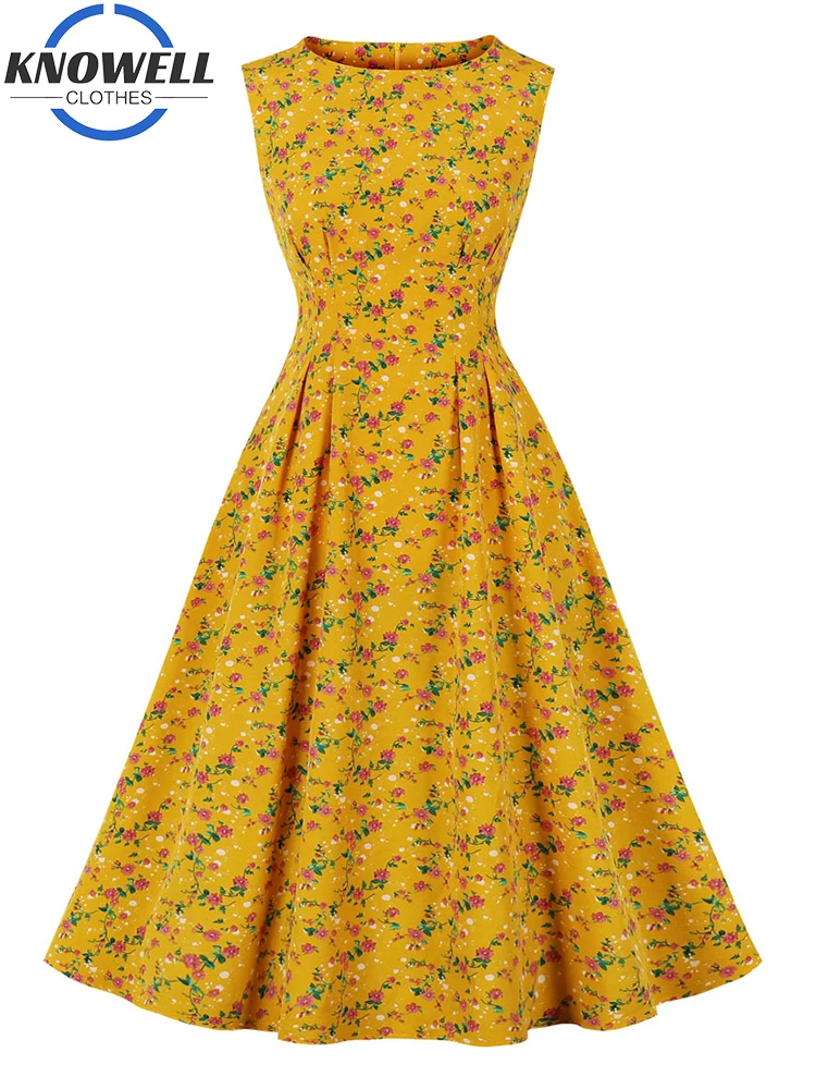 

Длинные летние платья Knowell в богемном стиле для женщин 2022 Повседневное платье без рукавов в стиле ретро с цветочным принтом женские винтажн...