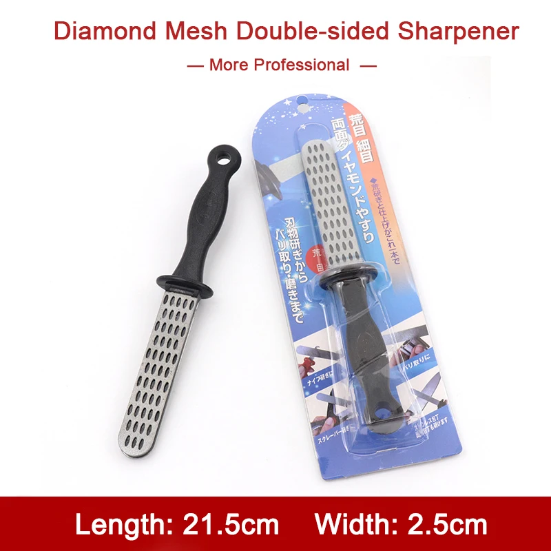 

1 шт. Алмазная сетка, Двусторонняя точилка, инструменты для использования вне помещений, для всех типов ножей, лезвия, ножницы, кухонные ножи