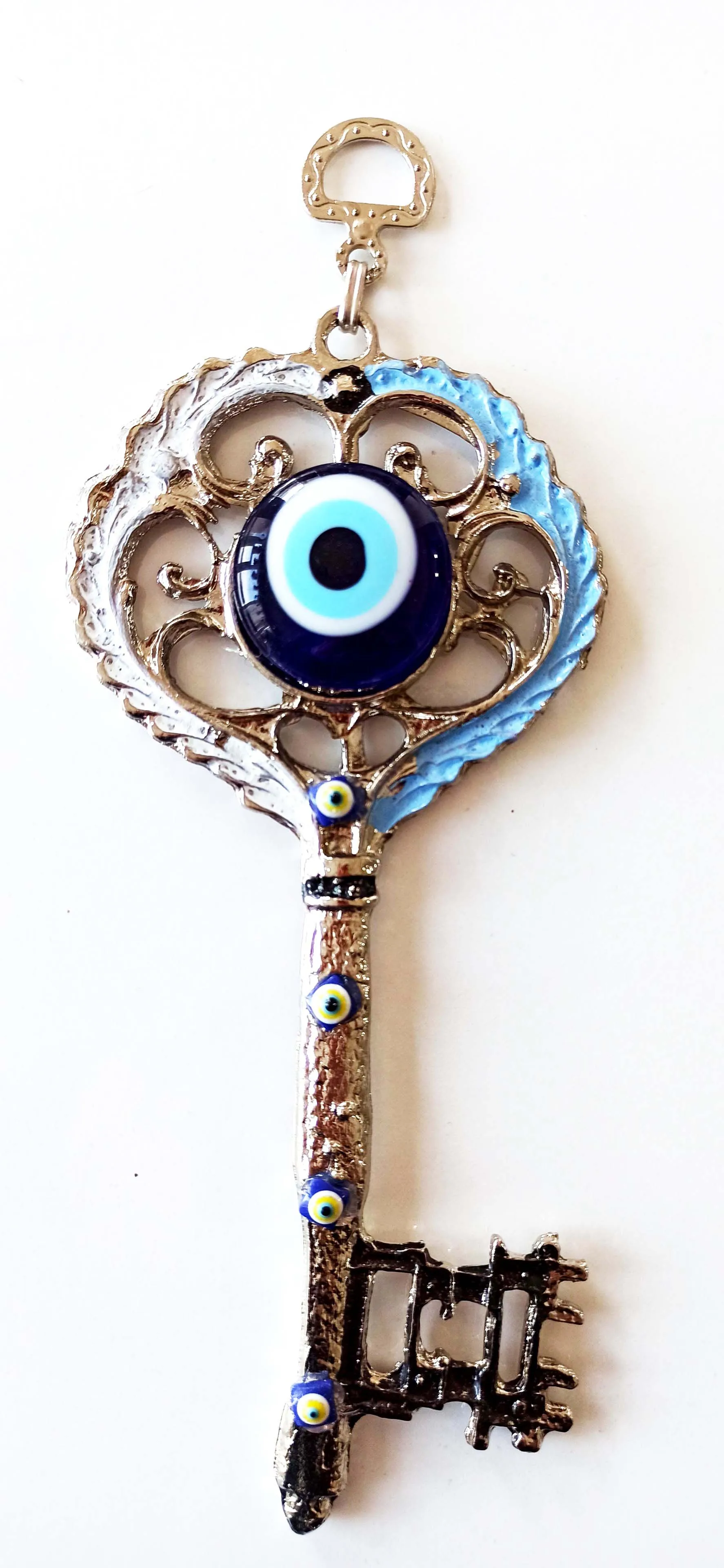 Серебряные бусины сглаза белый и синий Ностальгический настенный орнамент в