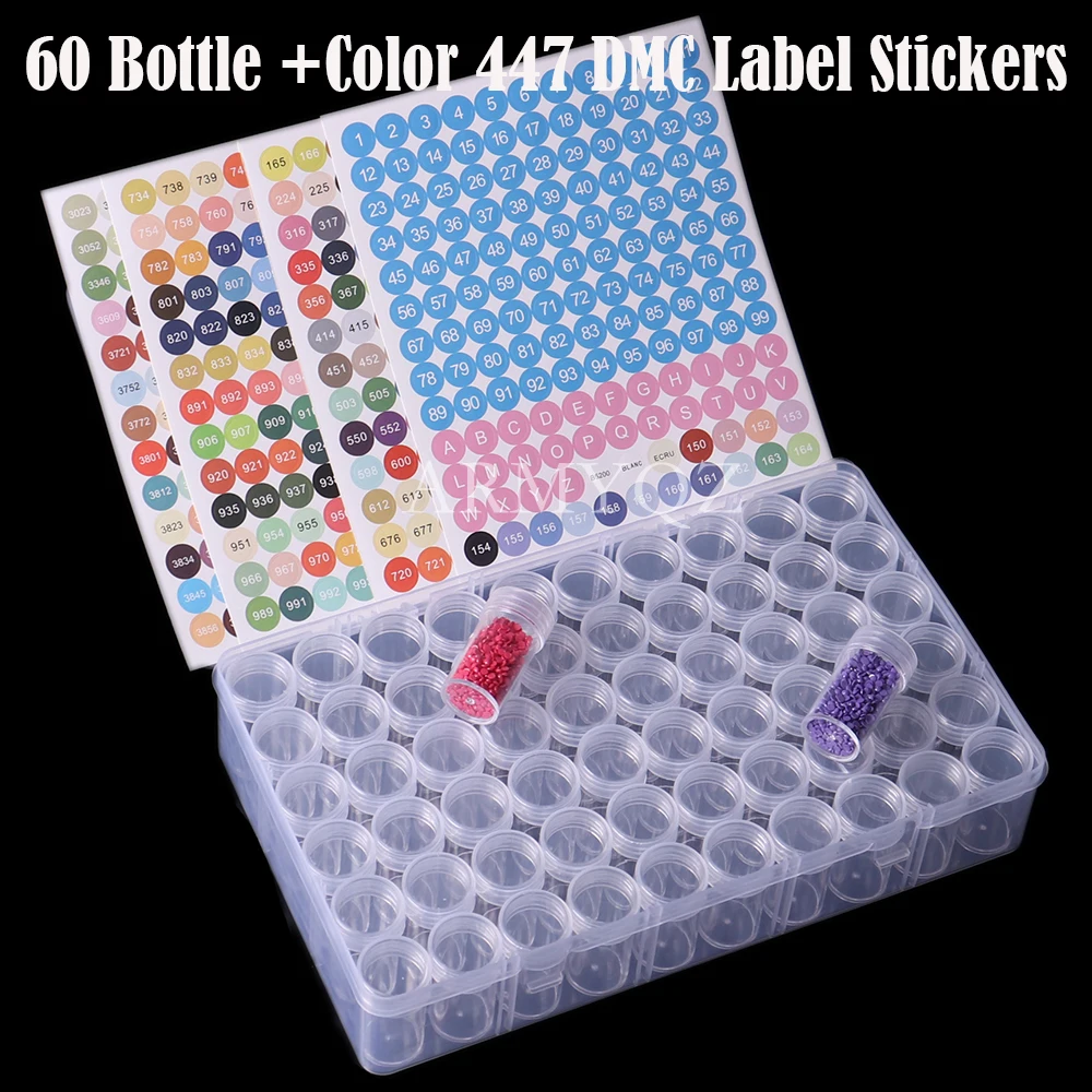 

60 Bottle Dismountable diamond painting Accessories Diamond Embroidery Cases PP plastics Box Organizer Home Storage boxes