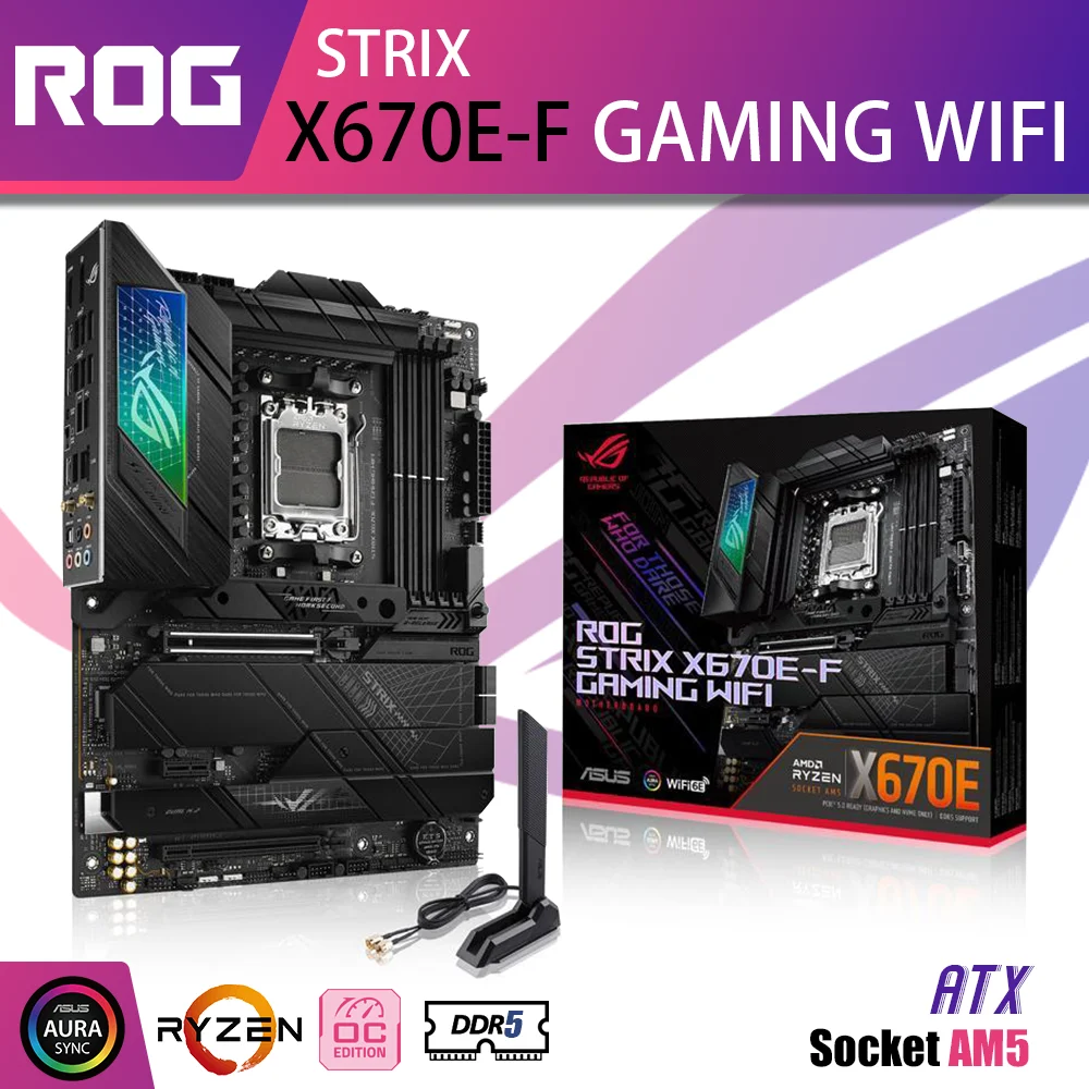 

New ASUS ROG STRIX X670E-F GAMING WIFI DDR5 Motherboard AM5 Mainboard Support AMD Ryzen 7000 Series Processor R5 R7 R9 Kit RGB