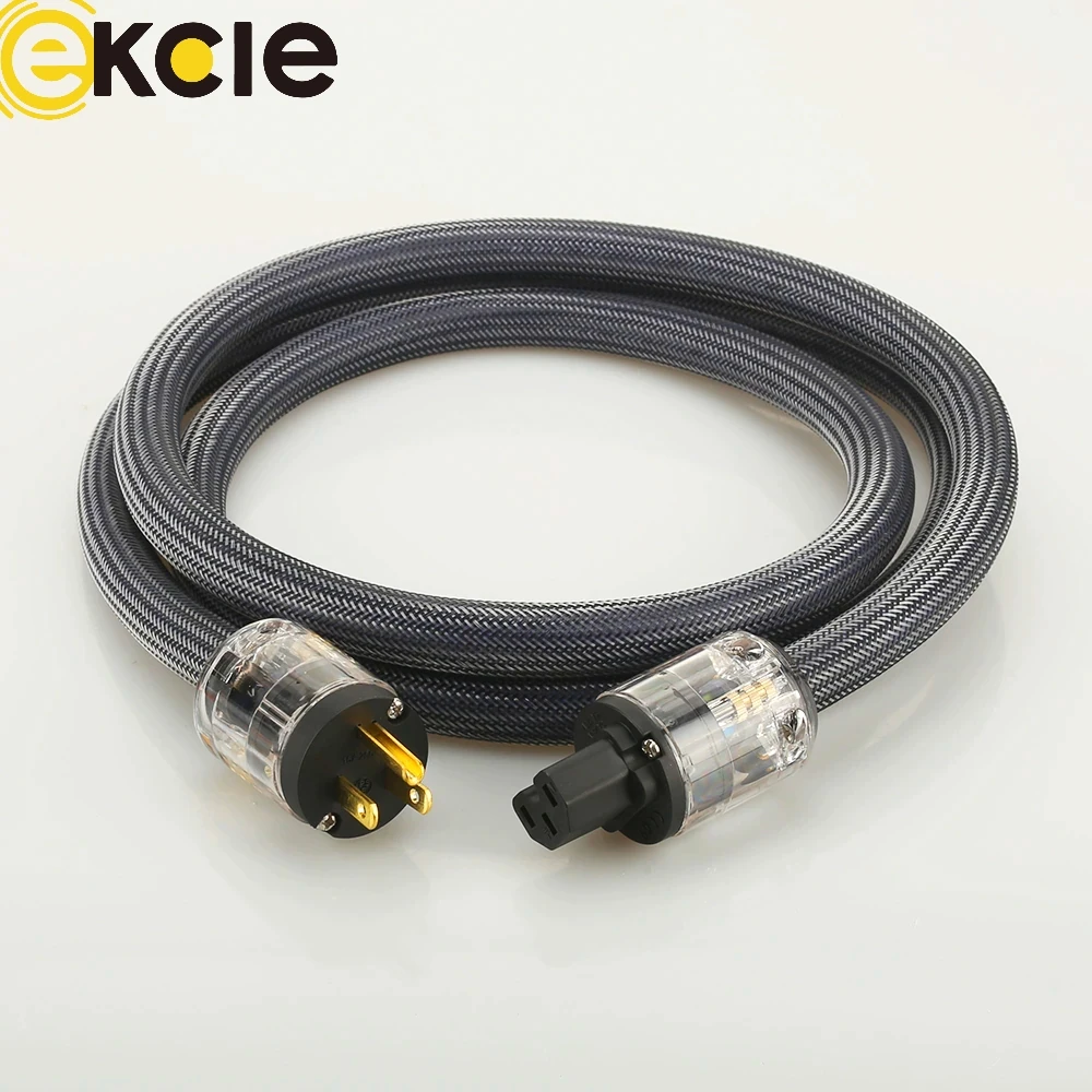 

EKCLE Hi-End 4Square hifi audio EU/US Power Cord Pure Copper Power Cable Free Shipping