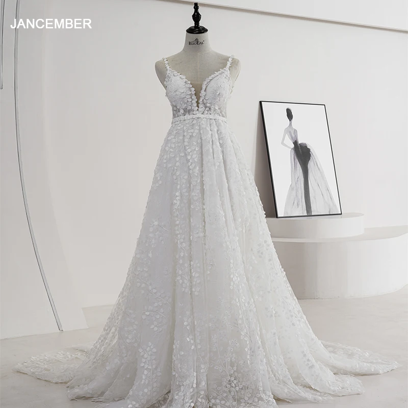 

QW01233 Flower Sashes Civil Wedding Dresses Zipper White Wedding Shirts Beading Pleat Boho Illusion Wedding Dresses hohzeitkleid