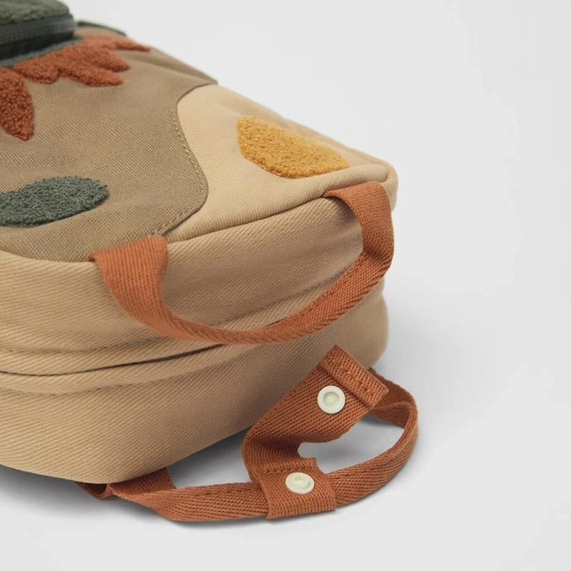 New Embroidery Small Dinosaur Hook Embroidered Cartoon Bag Canvas Kindergarten Children Backpack