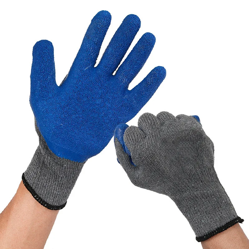 

Free Shipping Men's Winter Work Gloves Cotton Yarn Latex Work Safety Construction Gloves Anti-cut Warm 50g