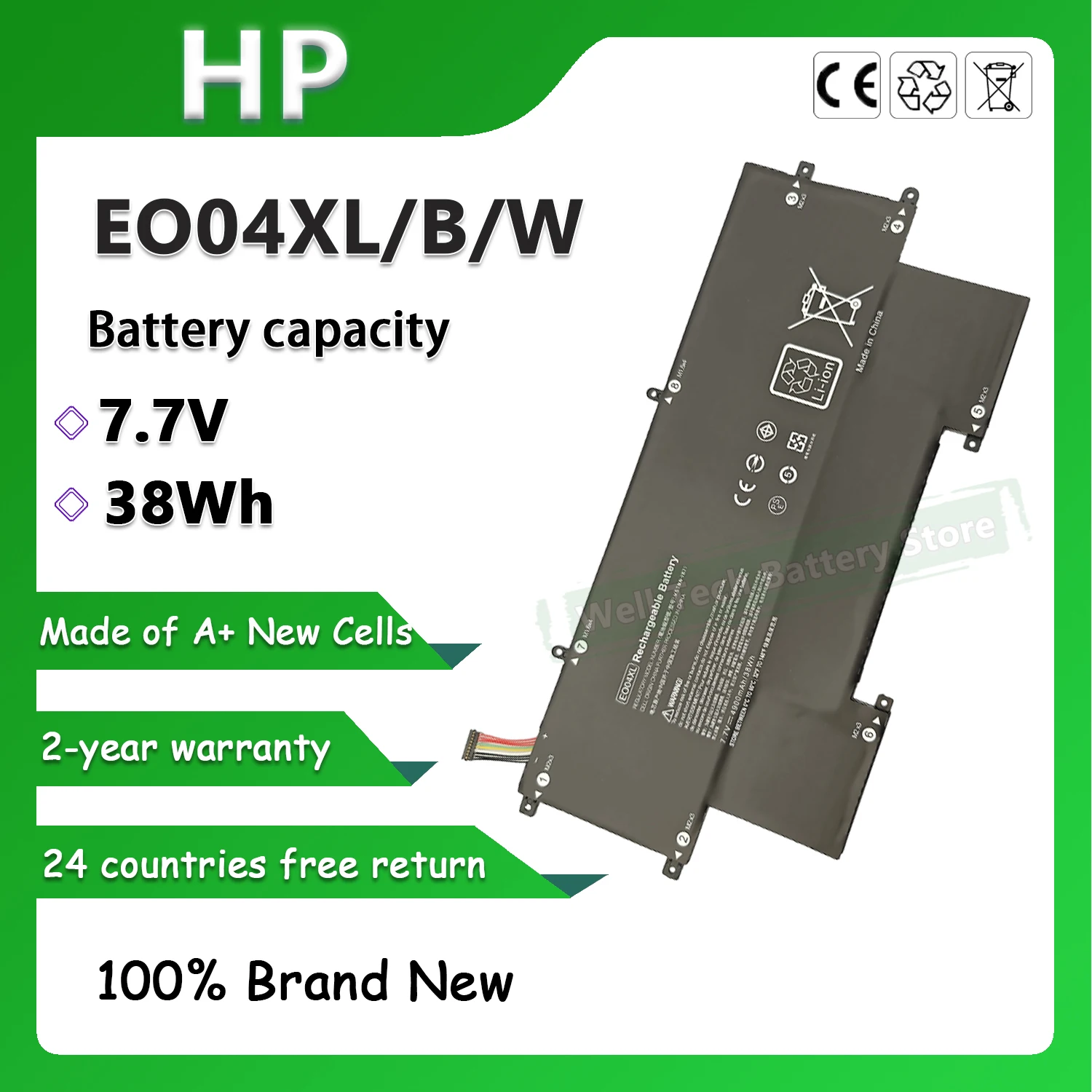 7 В 38 Втч EO04XL/B/W аккумулятор для ноутбука EliteBook Folio G1 V1C37EA V1C36EA V1C39EA V1C40EA V1C42EA V1C43EA W8Q05AW