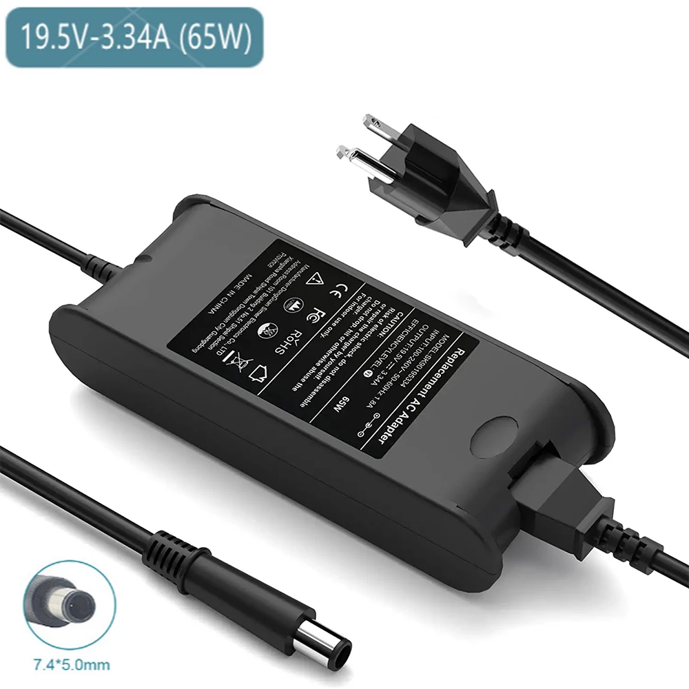 

19.5V 3.34A 65W AC Adapter Laptop Charger Power Supply for Dell Inspiron 15 3521 3537 3531 15R 5521 5537 17 3721 5748 17R 5737