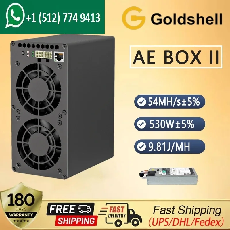Новый Goldshell AE-BOX II 54 МГц/с 530 Вт Aleo Coin Miner Алгоритм zkSNARK Домашнее майнирование Silent AE BOX