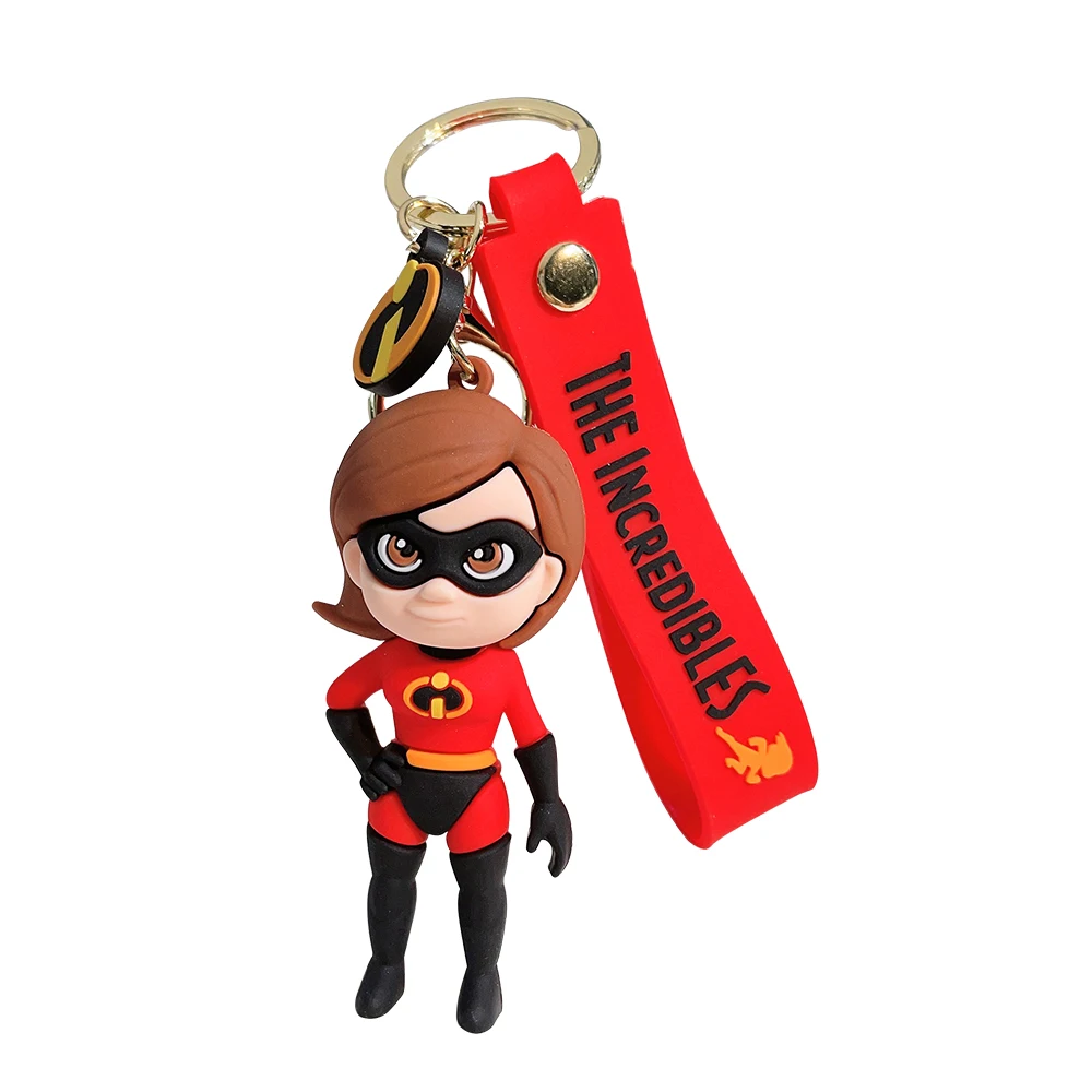 

Disney The Incredibles Silicone Keychains Cartoon Bob Parr Pendant Keyrings Fashion Cute Keyhloder Ornament for Car Key Bag