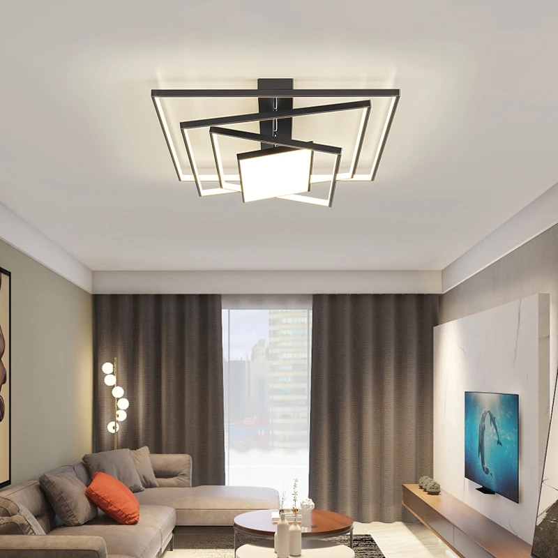 Современный потолочный светильник для гостиной спальни декор комнаты черная