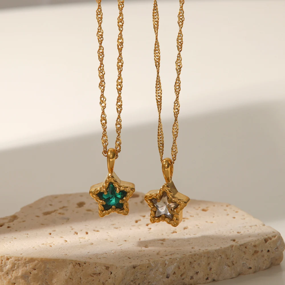 Роскошное ожерелье Uworld с кулоном в виде звезды из блестящего кубического