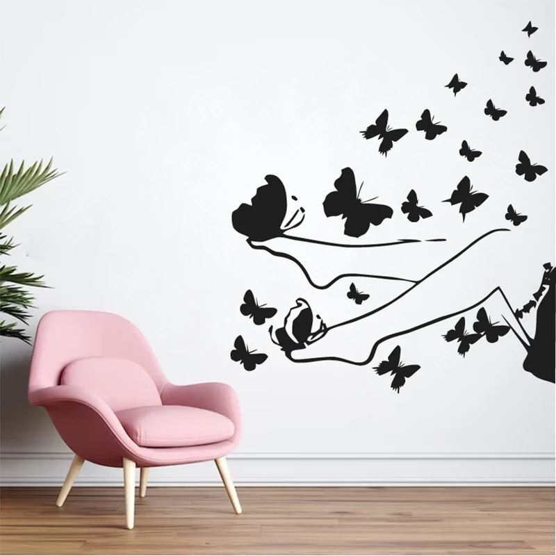 Женские ноги спа педикюр ногти салон красоты настенные наклейки виниловые