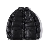Men Women Fashion Down Jacket 2022 New Winter Thick Pattern Casual PU Leather Coat Classic Warm Heated Padded Clothing