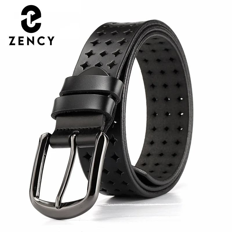 Zency Soft Cowhide Leather Waist Belt Vintage Pin Buckle Strap Jeans For Female 2023 Classic Fashion Design Waistband All Match