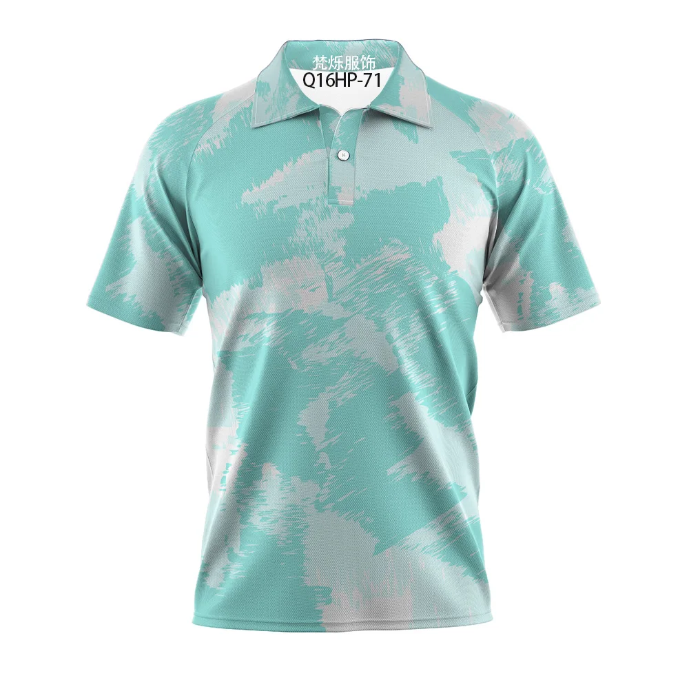 Купи Summer Men Button Polos Polyester Breathable Men's Loose Sport T-shirt 3D HD Printed Trend Style Stylish Parent-child T-shirt за 286 рублей в магазине AliExpress