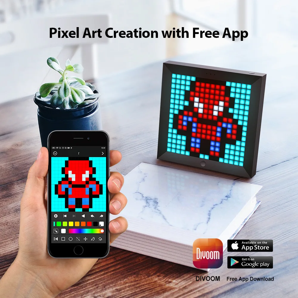 Новый Divoom pixoo64 креативный внутренний светодиодный дисплей мини Автомобильная