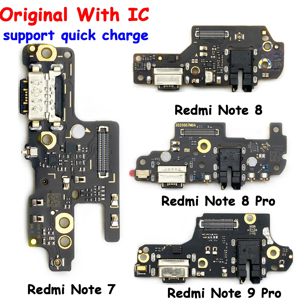 Original New USB Charging Port Connector Board Flex Cable For Xiaomi Redmi Note 4 4X 5 6 7 8 9 Pro Note 9s Dock Plug Connector