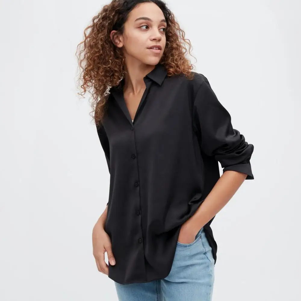 Женская атласная рубашка Uniqlo