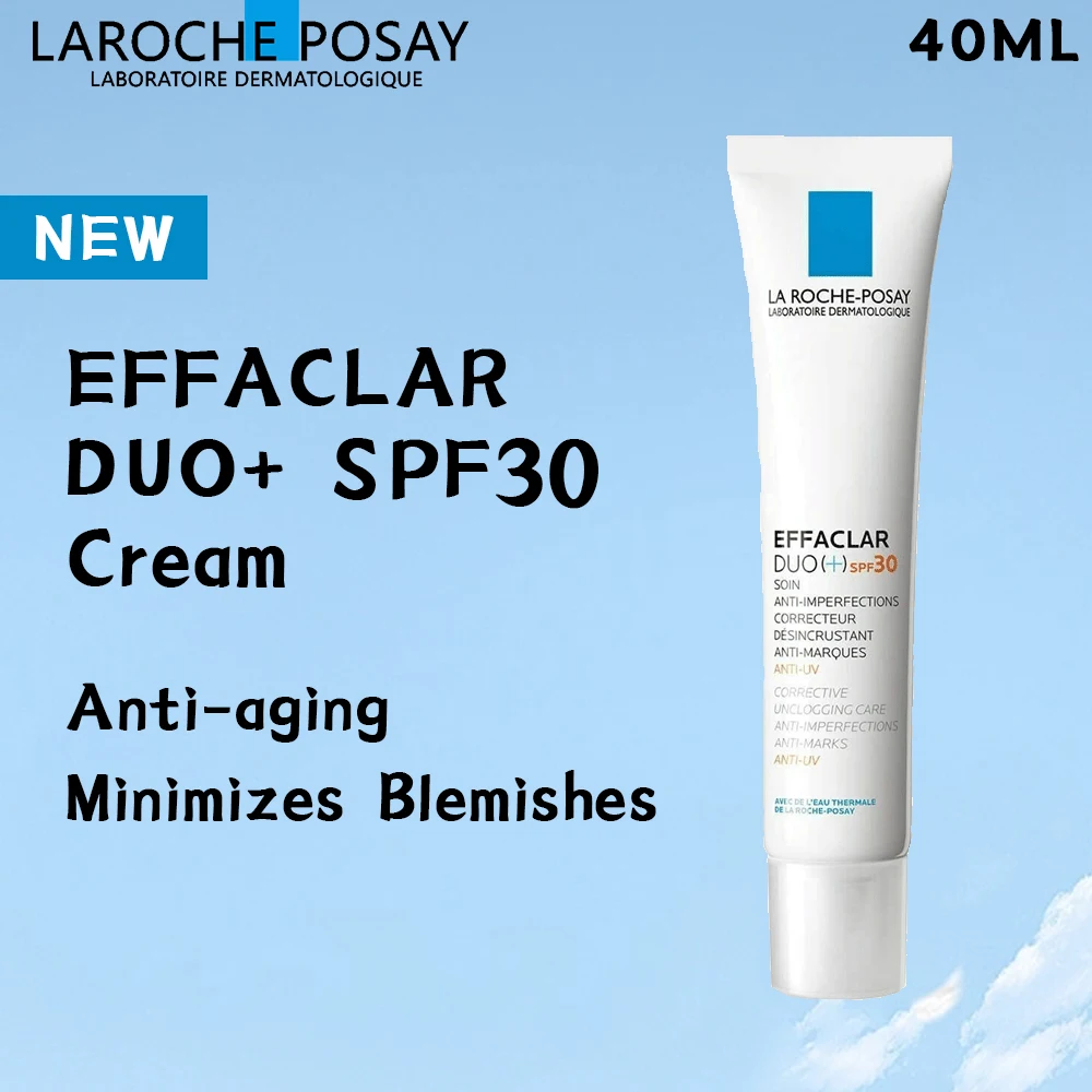 Новый крем La Roche Posay Effaclar Duo + SPF30, 40 г, минимизирует пятна, антивозрастной, матирующий, против прыщей, улучшает кожу, уход за кожей